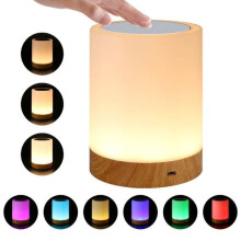 Lámpara de mesita de noche LED regulable con sensor táctil - SURENHAP - Rithok - 3 niveles de brillo - colores ajustables