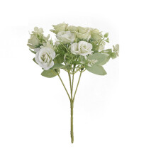 Weißer künstlicher Seidenrosenstrauß für Hochzeiten und Zuhause