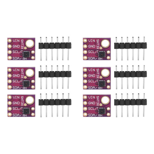 6Pcs SHT31-D Temperature Humidity Sensor Digital Output Sensor Module IIC I2C Interface 3.3V for  Raspberry Pi