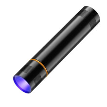 Mustavalkoinen LED-taskulamppu, 365 nm:n violetti mini-ilmaisin
