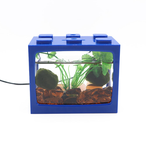 OUSITAI mini aquarium box with USB LED light blue 2