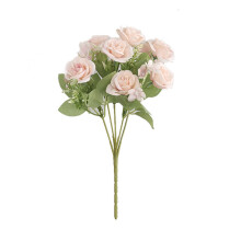 Weißer Seidenrosenstrauß für Heimdekoration und Hochzeit