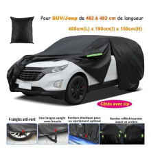 Funda protectora para exteriores para SUV de hasta 482 cm, impermeable y transpirable, laterales con cremallera, forro de algodón, resi