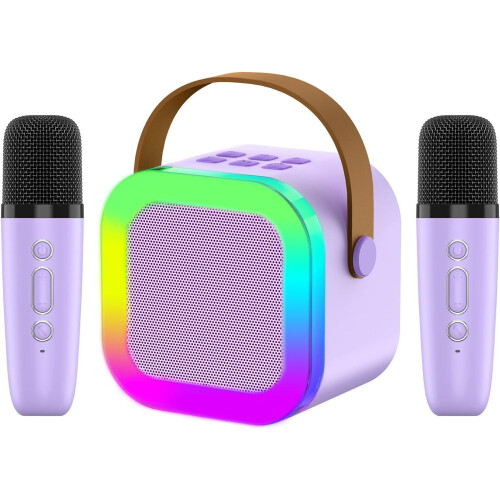 Ηχείο Bluetooth Luniquz K12Karaoke Μωβ 25W RGB Light
