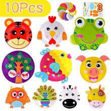 Kit de manualidades de animales con platos de papel LNGOOR para niños (10 piezas)