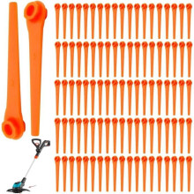 Paquete de 100 cuchillas de plástico de repuesto para desbrozadoras Gardena 9823, 9825, 9820 y 9821, 70 mm