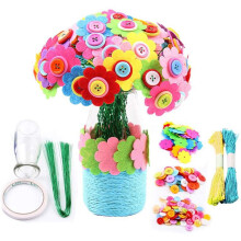 Kit de manualidades florales LNGOOR con botones y pétalos, 1 juego.