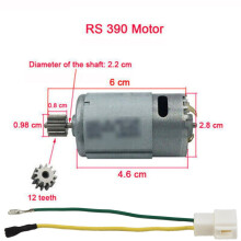 Gleichstrommotor für Kinder-Elektroautos, 12 V, 20000 U/min, 10 Zähne