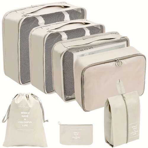 Set di cubi organizer da viaggio in rete, 7 pezzi