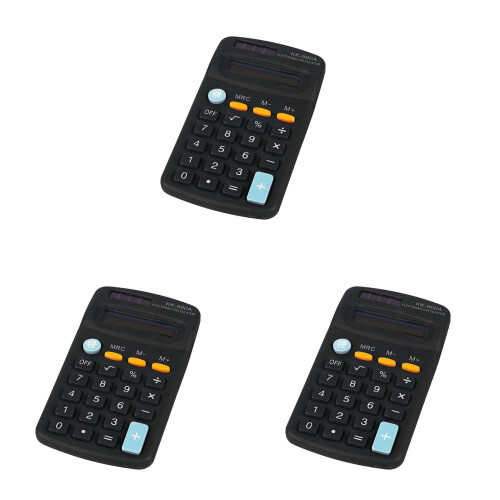 Basic Office Calculator Black 3 pcs Large Display 4 Function