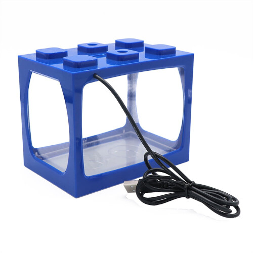 LNGOOR Mini Aquarium LED Bureaulamp Blauw