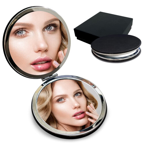 LEEYNEER travel makeup magnifying mirror portable folding
