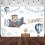 Bear Baby Shower Backdrop Blue Airplane Cloud Theme 1 Pack 1