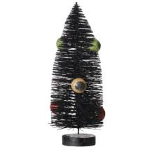 Set de 3 ornamente de birou negre pentru Halloween, perii de sticle, copaci