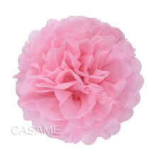 Paper pompoms for wedding and party decor pink 10-25cm