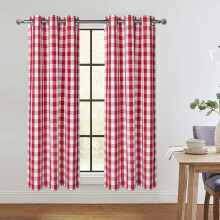 Black and White Buffalo Plaid Curtains with Grommets 37x54