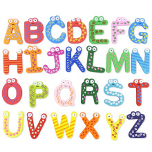 Aimants en bois pour réfrigérateur LNGOOR, lettres de l'alphabet, ensemble de 26 pièces