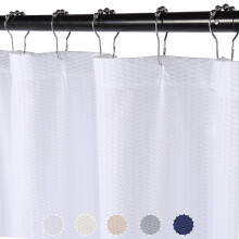Cortina de ducha de microfibra repelente al agua, 72 x 72 pulgadas, gris.