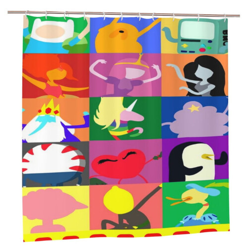Adventure Time shower curtain polyester 72x72 inches with