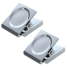 Silver Tone Magnetic Fridge Clip 2 Pack