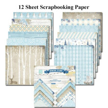 Papier scrapbooking 30 x 30 cm, 12 feuilles, blanc pur