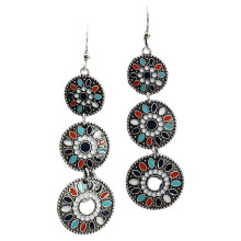 Orecchini a lampadario Linyer, stile bohémien, con perline e strass, 1 paio