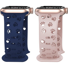 Silikonarmbänder für Apple Watch mit Hundepfoten-Motiv (2er-Pack)