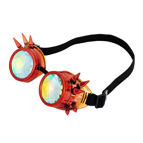 Steampunk-Brille mit Regenbogenkristallgläsern 1