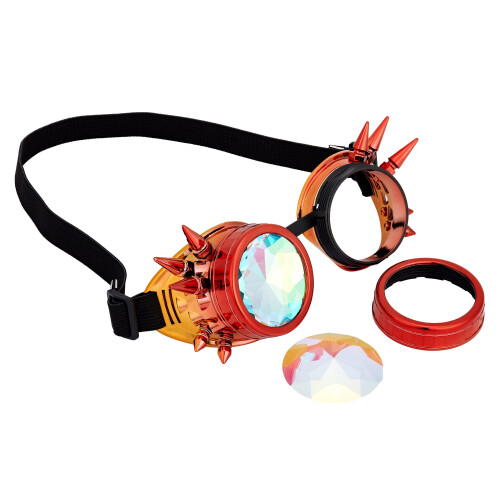 Steampunk-Brille mit Regenbogenkristallgläsern 2