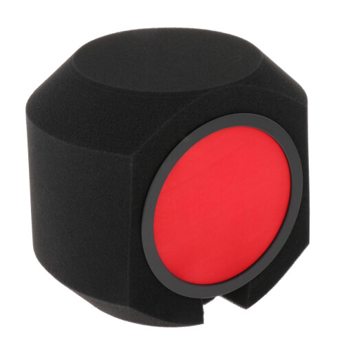 Microfoon popfilter met rood geluidsisolerend schuimfilter 2
