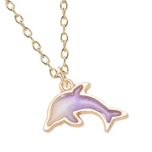Dolphin necklace pendant silver 1 piece