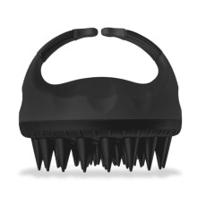 Aparat de masaj pentru scalp, flexibil, pentru curățarea capului, negru