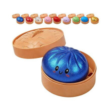 Baozi Giant Squishy - Kimalteleva stressinvastainen pallo höyrykorilla - Kawaii-aistilelu rentoutumiseen - Sininen - 10cm