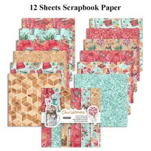 Papier scrapbooking noir 30 x 30 cm, 12 feuilles