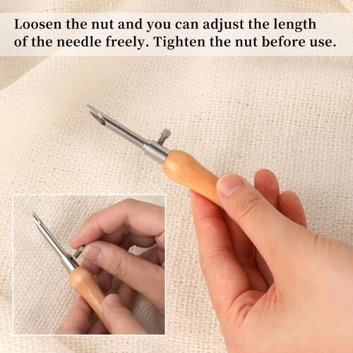 Punch Needle Kit with Metal Needles 2.5/3.5/5mm 5 Pcs 2