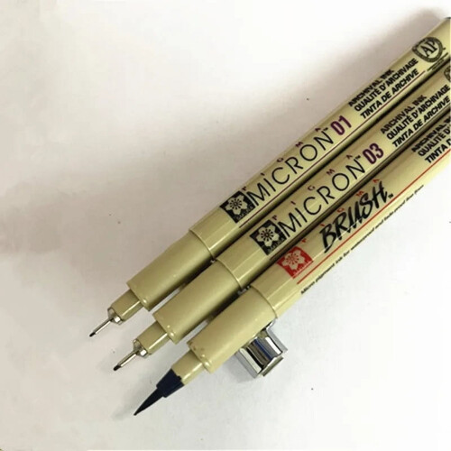 Στυλό Pigma Micron Pigment Liner 0,05–0,8 mm με πινέλο ή λεπτό πινέλο