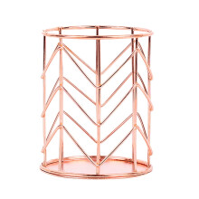 Portapenne Leott, portamatite rotondo in ferro color oro rosa
