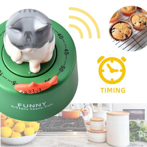 Cat-shaped mechanical countdown timer kitchen 1 unit 1