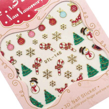 Christmas Nail Sticker 3D Gold Design 24 pcs