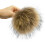 Pälspompom för mössa brun, 13 cm diameter, avtagbar 1