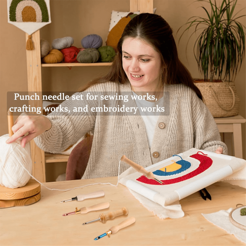 Punch Needle Embroidery Kit with Wooden Handle Tool and Big 2