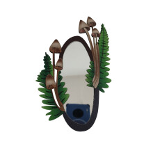 Wooden Mushroom Forest Mirror Retro Vintage Wall Decor