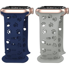 Silikone Apple Watch-rem med hult hundepotedesign, 2-pak