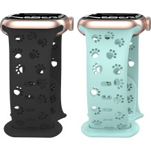 Silikonarmbänder für Apple Watch, hohles Hundepfoten-Design, 2er-Pack
