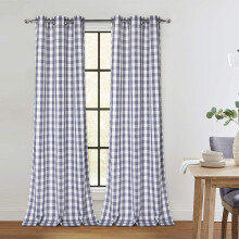 Black and White Buffalo Plaid Curtains with Grommets 37x54