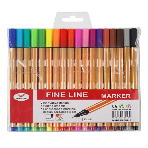 Σετ στυλό Color Hook Line με λεπτή μύτη 18 τεμάχια