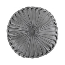 Dekoratívny vankúš Levtex Maeve, zamatovo sivý, okrúhly, 40 cm