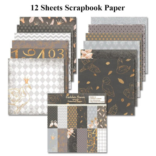 Scrapbook Paper Light Green 30x30cm 12 Sheets