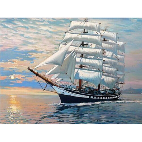 Boat Scenery Diamond Embroidery Kit 2 Pieces 1