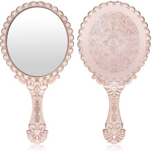 Miroir de poche vintage LEEYNEER, petit miroir décoratif portable pour le maquillage du visage, motif floral en relief, miroir cosmétique personnel